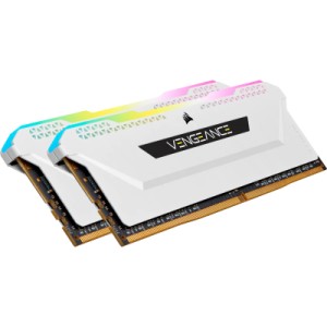 Модуль памяти для компьютера DDR4 16GB (2x8GB) 3600 MHz Vengeance RGB Pro SL White Corsair (CMH16GX4M2D3600C18W)