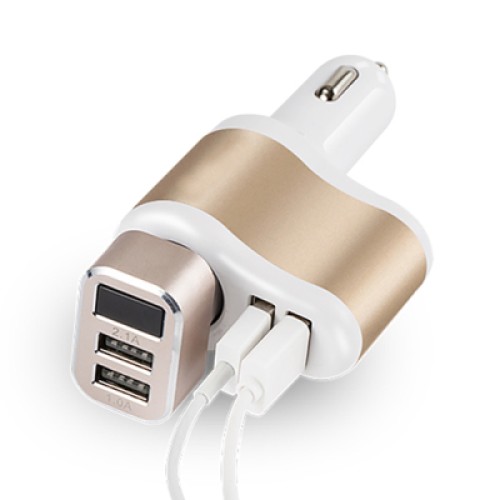 Зарядное устройство XoKo CC-303 2 USB 2.1A Gold / White (CC-303-GDWH)