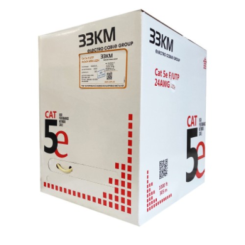 Кабель сетевой ЗЗКМ FTP 305м 4*2*24AWG[0,51] медь[СU] cat.5e, малодымный [LSZH] (72568)