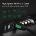 Кабель мультимедийный HDMI to HDMI 3.0m HD101 Round (Yellow/Black) Ugreen (10130)