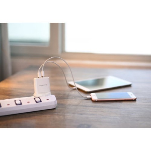 Зарядное устройство Ugreen CD104 2xUSB 3.4A Charger (White) (20384)