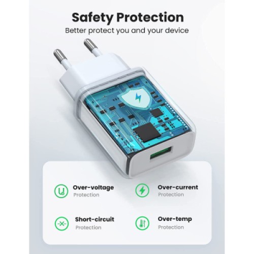 Зарядное устройство Ugreen CD122 18W USB QC 3.0 Charger (White) (10133) Зарядное устройство Ugreen CD122 18W USB QC 3.0 Charger (White) (10133)