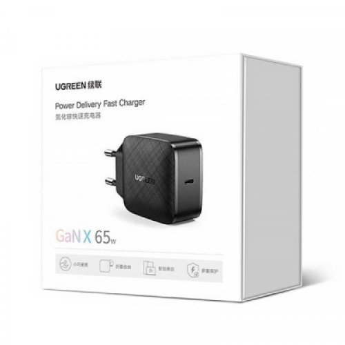 Зарядное устройство Ugreen CD217 65W Type-C PD GaN Charger (Black) (70817)