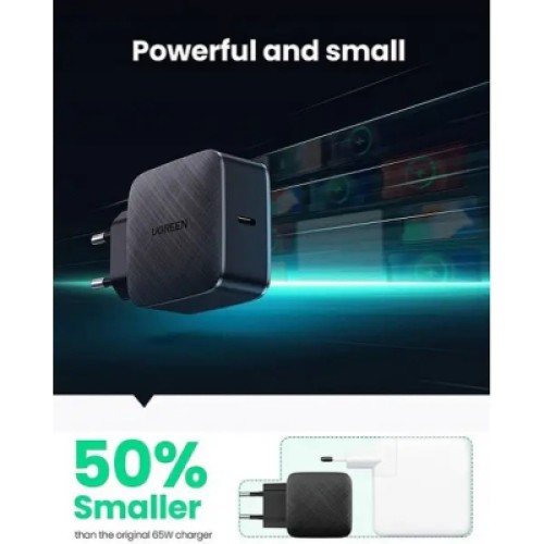 Зарядное устройство Ugreen CD217 65W Type-C PD GaN Charger (Black) (70817)