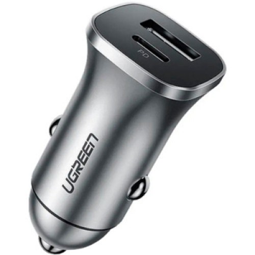 Зарядное устройство Ugreen CD130 20W USB + Type-C PD Car Charger (Gray) (30780)