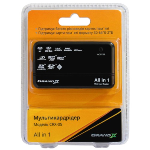 Считыватель флеш-карт Grand-X CRX05Black