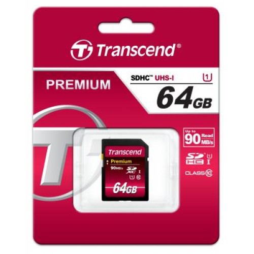 Карта памяти Transcend 64Gb SDXC class 10 UHS-I Premium (TS64GSDU1)