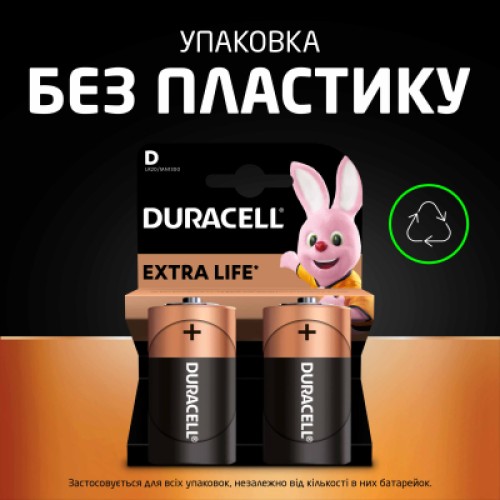 Батарейка Duracell D LR20 щелочная 2шт. в упаковке (81545439/5005987/5014435)