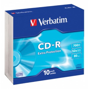 Диск CD Verbatim CD-R 700Mb 52x Slim case 10шт Extra (43415)