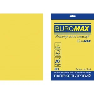 Бумага Buromax А4, 80g, INTENSIVE yellow, 20sh, EUROMAX (BM.2721320E-08)