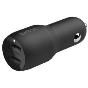 Зарядное устройство Belkin Car Charger (24W) Dual USB-A, USB-A - USB-C, 1m, black (CCE001BT1MBK)