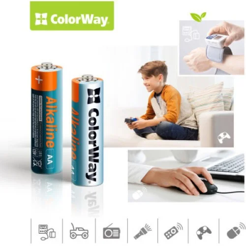 Батарейка ColorWay AA LR6 Alkaline Power (лужні) *4 blister (CW-BALR06-4BL)