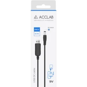 Кабель живлення USB to DC 5.5x2.5mm 9V 1.0m 1.0A ACCLAB (1283126565113)