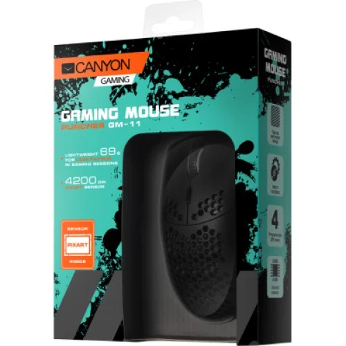 Мишка Canyon Puncher GM-11 USB Black (CND-SGM11B)