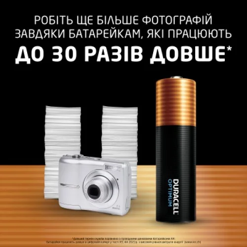 Батарейка Duracell Optimum AA лужні 4 шт. в упаковці (5015595)