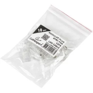 Коннектор RJ45 cat.5e UTP 8P8C * 10 (позолоч. конт.) Cablexpert (LC-8P8C-001/10)