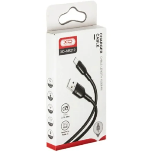 Дата кабель USB 2.0 AM to USB-C 1.0m 2.1A Black XO (XO-NB212c-BK)