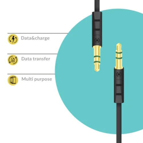 Кабель мультимедійний 3.5mm M to 3.5mm M 1.0m black Piko (1283126489150)