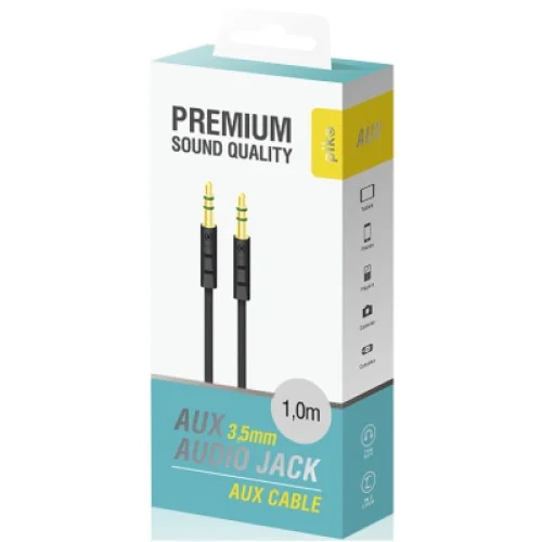 Кабель мультимедійний 3.5mm M to 3.5mm M 1.0m black Piko (1283126489150)