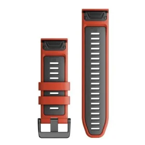 Ремешок для смарт-часов Garmin epixPRO (g2), 26mm QuickFit FlameRed/Grpt Silicone (010-13281-04)