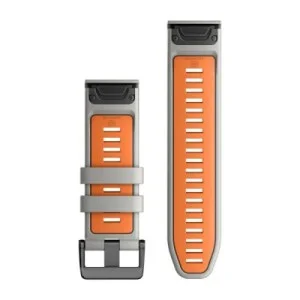 Ремешок для смарт-часов Garmin epixPRO (g2), 26mmQuickFit Gry/Ember Orang Silicone (010-13281-02)