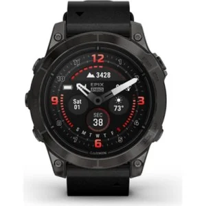 Смарт-годинник Garmin EPIX PRO (g2), 47, Saph, CrbnGryDLCTi, Blck Lthr, Excl, GPS (010-02803-30)