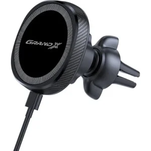 Універсальний автотримач Grand-X MT-15W MagSafe з зарядкою 15W (кріплення на дефлектор) (MT-15W)