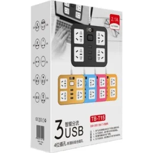 Мережевий фільтр живлення Voltronic TВ-Т15, 4роз, 3*USB Pink (ТВ-Т15-Pink)