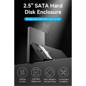 Карман внешний Vention 2.5" HDD/SSD USB 3.0 Micro-B Black (KPAB0)