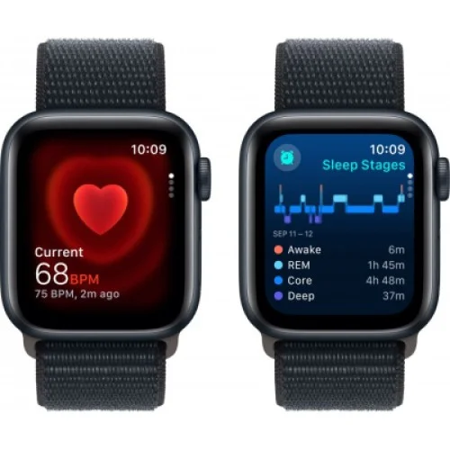 Смарт-годинник Apple Watch SE GPS 40mm Midnight Aluminium Case with Midnight Sport Loop (MRE03QP/A)