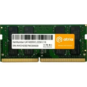 Модуль памяти для ноутбука SoDIMM DDR4 16GB 3200 MHz ATRIA (UAT43200CL22SK1/16)