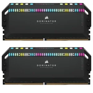 Модуль памяти для компьютера DDR5 32GB (2x16GB) 7200 MHz Dominator Platinum RGB Black Corsair (CMT32GX5M2X7200C34)