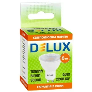 Лампочка Delux 6Вт 3000K 220В GU10 (90019262)