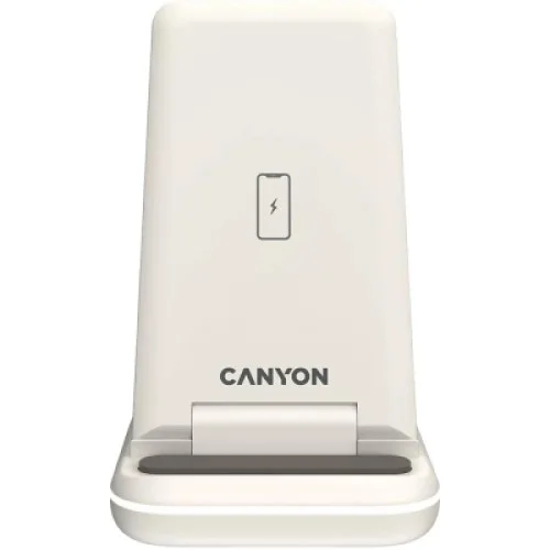 Зарядний пристрій Canyon WS-304 Foldable 3in1 Wireless charger Cosmic Latte (CNS-WCS304CL)