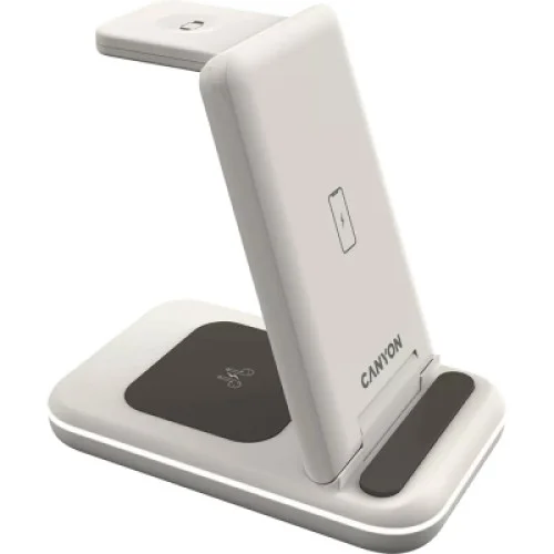 Зарядний пристрій Canyon WS-304 Foldable 3in1 Wireless charger Cosmic Latte (CNS-WCS304CL)