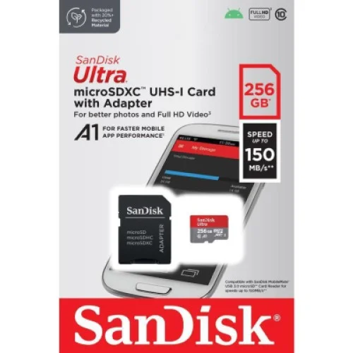 Карта памяти SanDisk 256GB microSDXC class 10 UHS-I Ultra (SDSQUAC-256G-GN6MA)