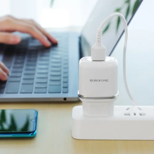 Зарядний пристрій BOROFONE BA36A High speed single port QC3.0 charger set(Type-C) White (BA36ACW)