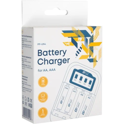 Зарядний пристрій для акумуляторів PowerPlant PP-UN4 (AA, AAA / input microUSB DC 5V/2A) (PP-UN4)