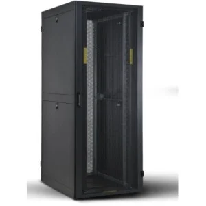 Шкаф напольный Kingda 42U 19" 600x1000, RAL9004, перф. двері, розібрана (KD-002-6042M)