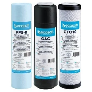 Картридж для фильтра кувшина Ecosoft Комплект картриджів Ecosoft 1-2-3 покращений (2 вугільних ка (CHV3ECO)