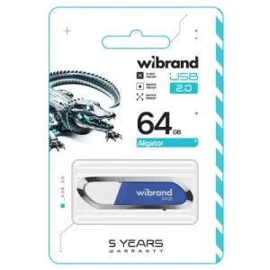 USB флеш накопичувач Wibrand 64GB Aligator Blue USB 2.0 (WI2.0/AL64U7U)