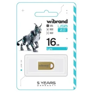 USB флеш накопитель Wibrand 16GB lynx Gold USB 2.0 (WI2.0/LY16M2G)