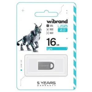 USB флеш накопитель Wibrand 16GB lynx Silver USB 2.0 (WI2.0/LY16M2S)