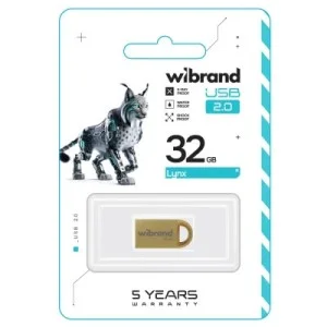 USB флеш накопичувач Wibrand 32GB lynx Gold USB 2.0 (WI2.0/LY32M2G)