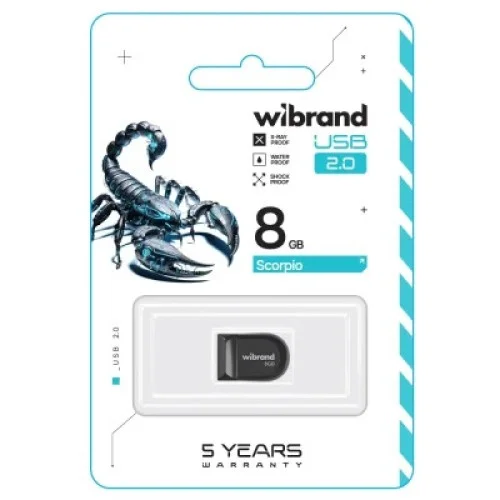 USB флеш накопитель Wibrand 8GB Scorpio Black USB 2.0 (WI2.0/SC8M3B)