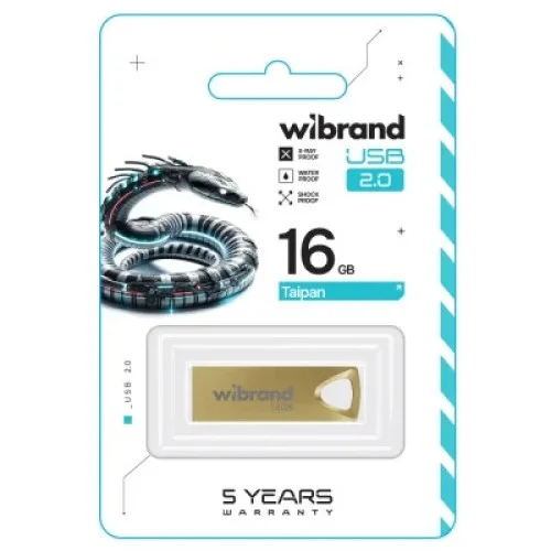 USB флеш накопичувач Wibrand 16GB Taipan Gold USB 2.0 (WI2.0/TA16U2G)