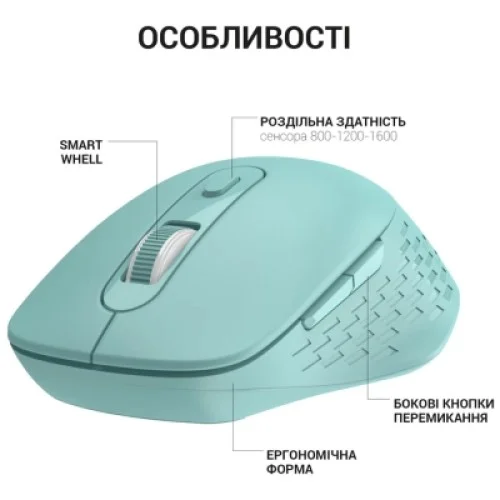 Мышка OfficePro M230M Silent Click Wireless/Bluetooth Mint (M230M)