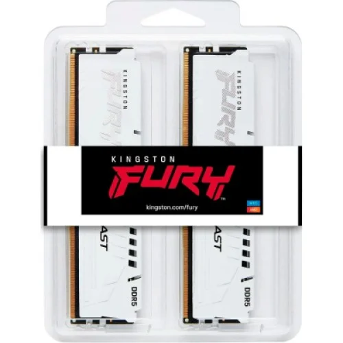 Модуль памяти для компьютера DDR5 64GB (2x32GB) 6000 MHz Beast White XMP Kingston Fury (ex.HyperX) (KF560C30BWK2-64)