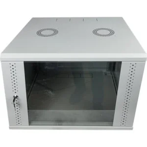 Шкаф настенный Eserver 9U 19" 600х600х503 (Ш*Г*В), сктекло, серая (ES-Е960G)