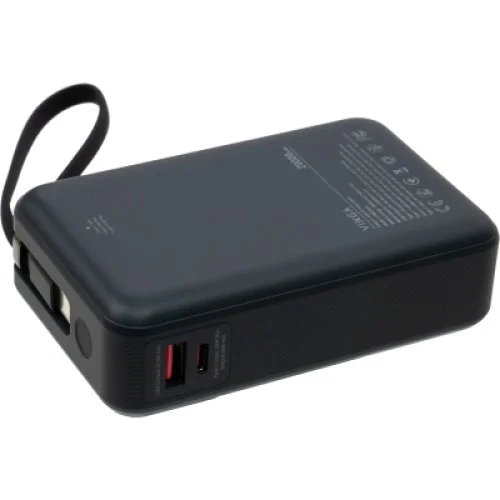 Батарея універсальна Vinga 20000 mAh 65W Display USB-C Cable Grey (VPBB2065C)